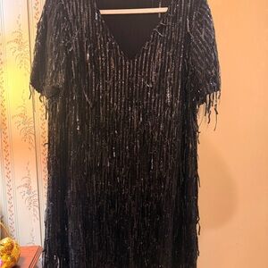 Elegant Black Sequin Dress Zara